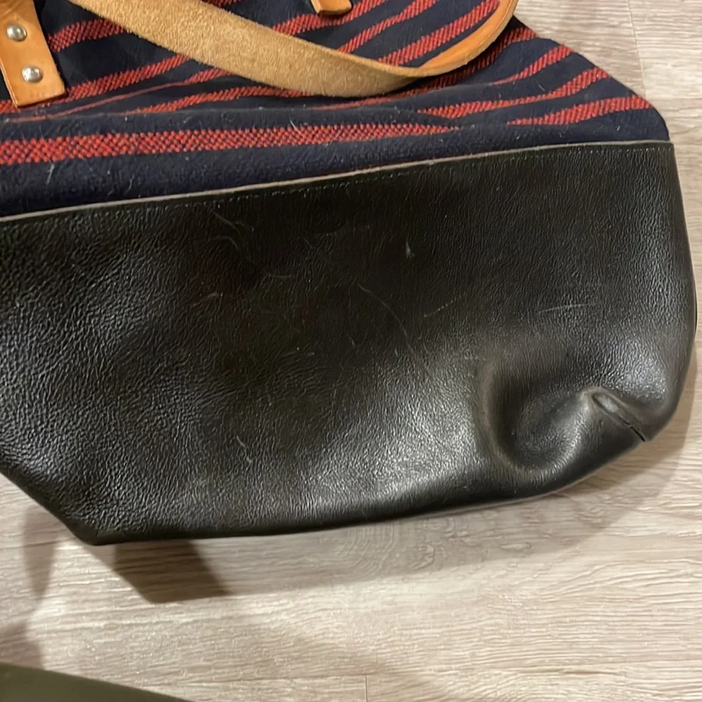 Fleabags X J. Crew Wool and Leather Tote - Picture 4 of 7